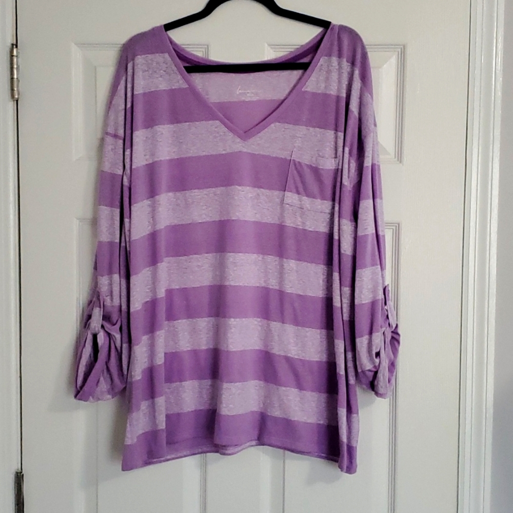 Lightweight long sleeve tee with roll tabs